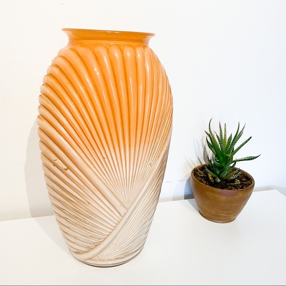 VINTAGE Art Deco Pink Nude Glass Vase